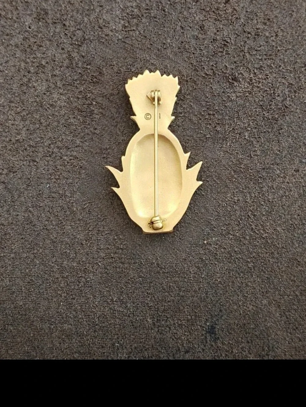 1980s Vintage Signed EI Gold Tone Pineapple Brooch